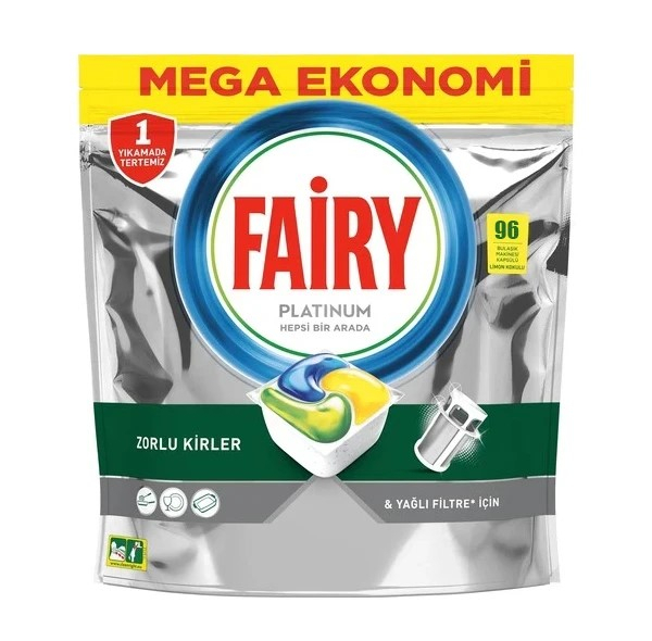 قرص ماشین ظرفشویی فیری مدل (MEGA EKONOMI)Platinum بسته 96 عددی