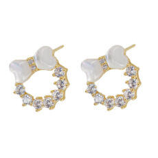 گوشواره میخی  زنانه زودیکا مدل پاپیون کد AAC1087