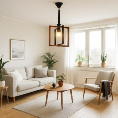 چراغ آویز تک شعله شاهان تک مدل WOOD 5
