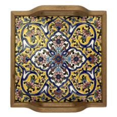 سینی کاشی کاری مدل چهارپر