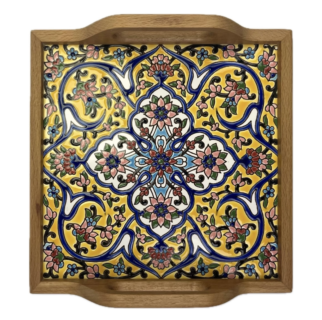 سینی کاشی کاری مدل چهارپر