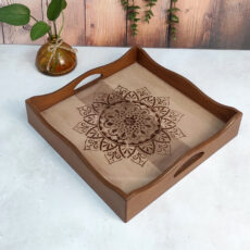 سینی چوبی رزینی طرح هزارنقش