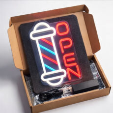 چراغ نئونی طرح Barbershop OPEN کد BA40X25