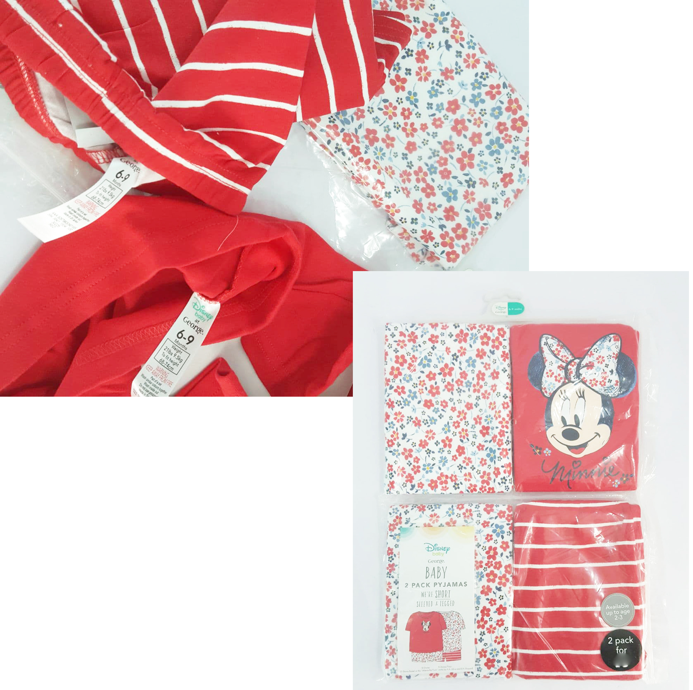 ست تی شرت و شلوارک دخترانه جورج مدل Minnie Mouse مجموعه دو عددی