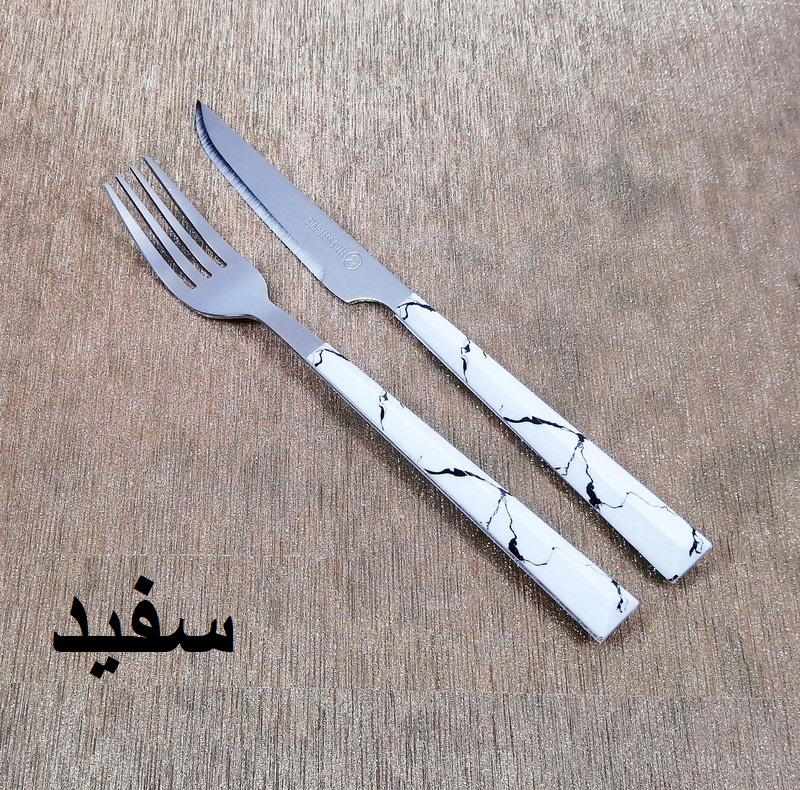 ست کارد و چنگال میوه خوری 12 پارچه ام جی مدل ماربل پلاس