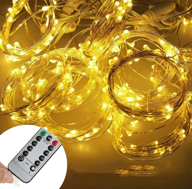 ریسه ال ای دی طرح مفتولی 10 آویز طول 1 متر مجموعه 2 عددی