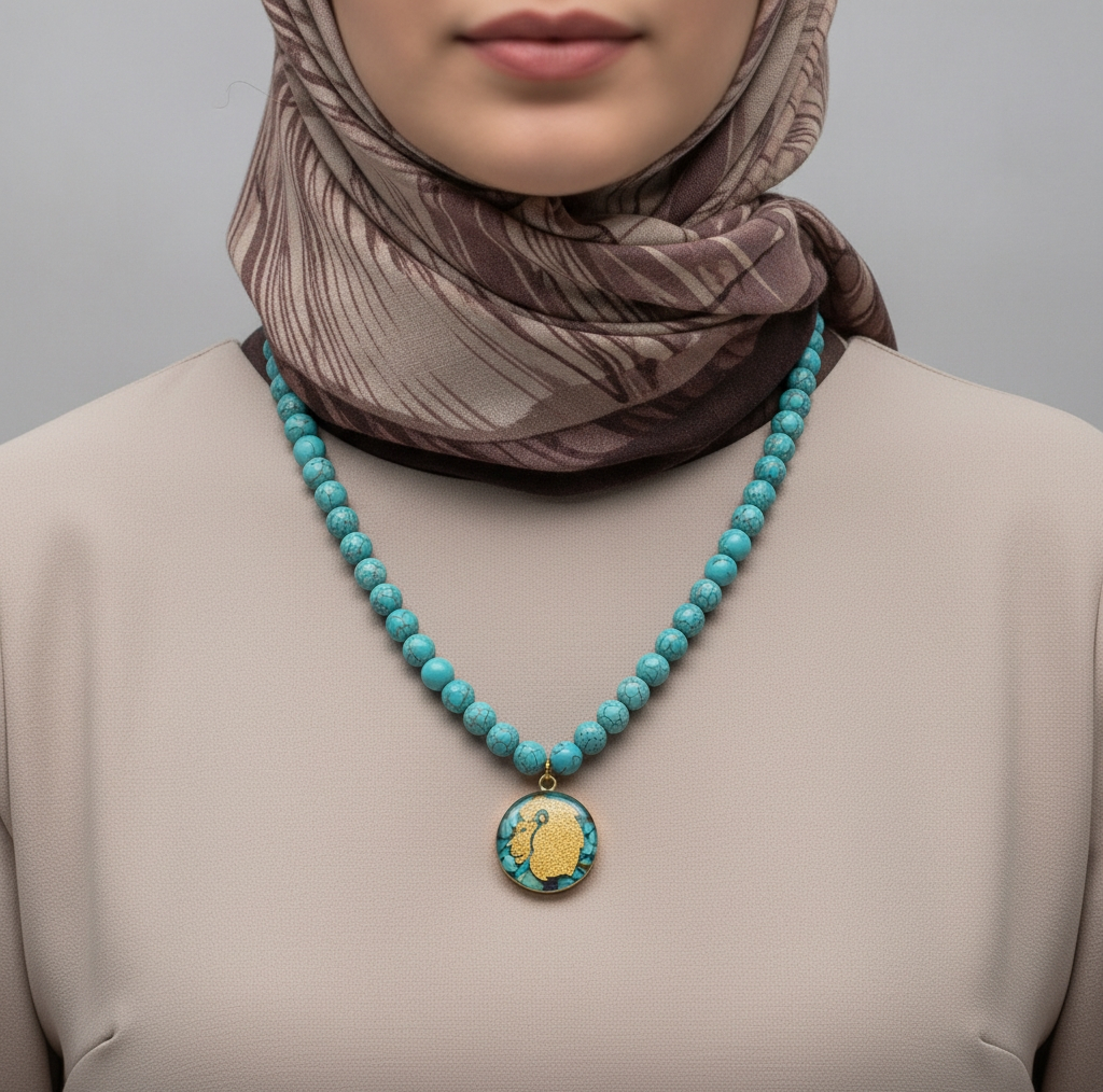 گردنبند زنانه آلتین هنر مدل ماه مرداد