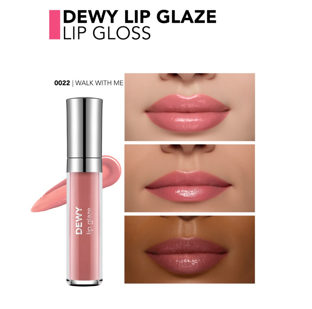 لیپ گلاس براق فلورمار مدل Dewy Glaze شماره 22 رنگ صورتی رز