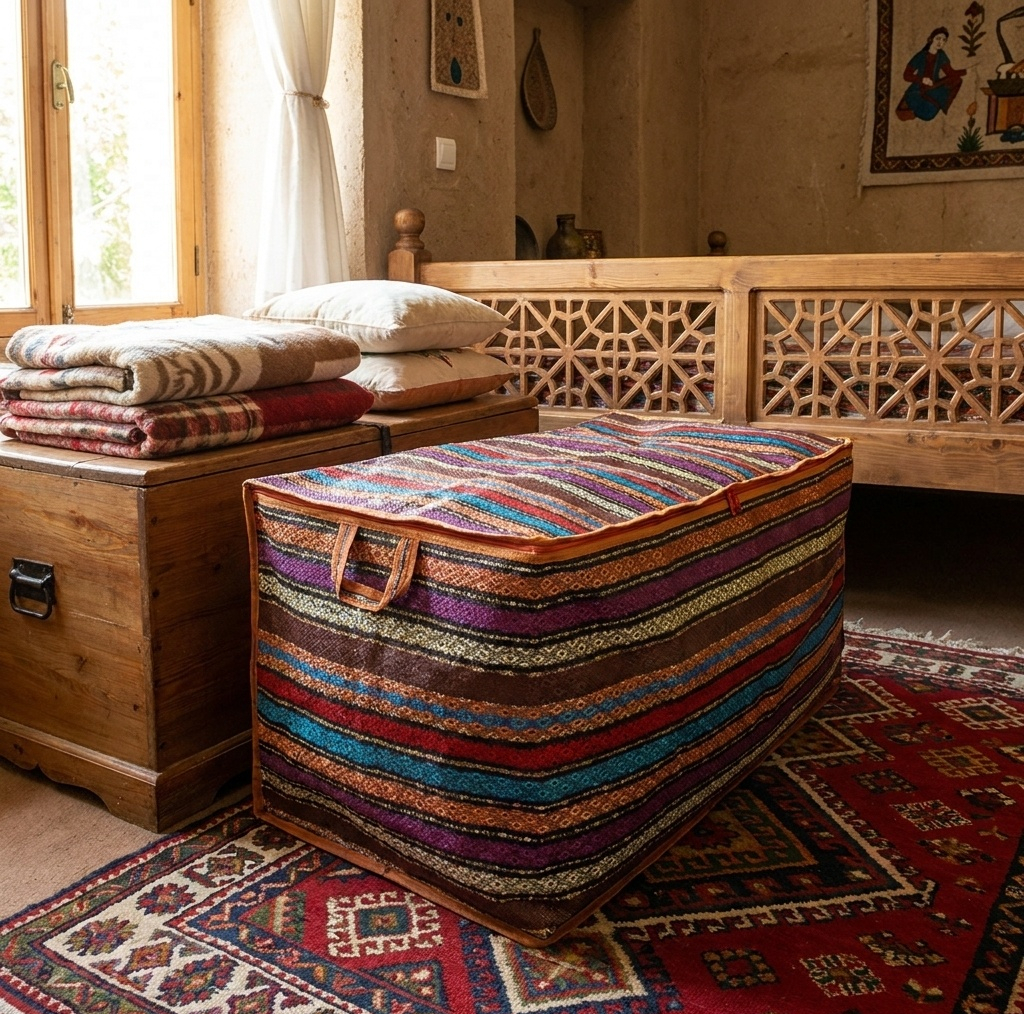 باکس نظم دهنده مدل کاور رختخواب طرح جاجیم