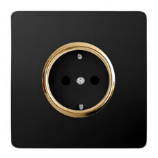 پریز برق ارت دار صنایع آسیا الکتریک مدل کریستال BLK-GLD
