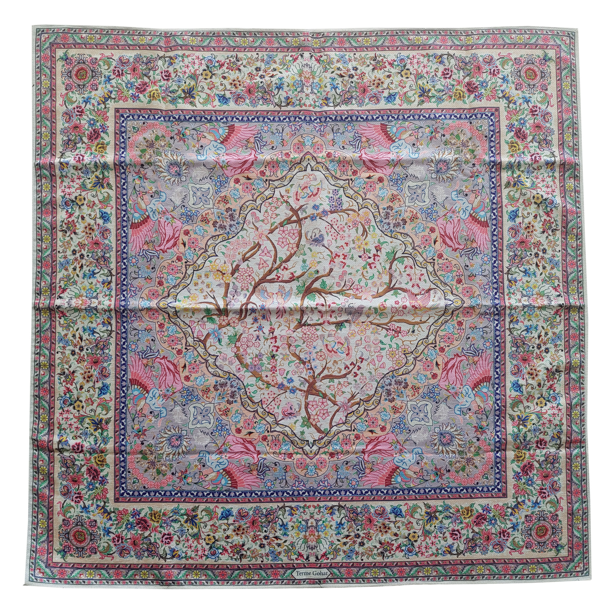 رومیزی مخمل طرح ترمه کد 150