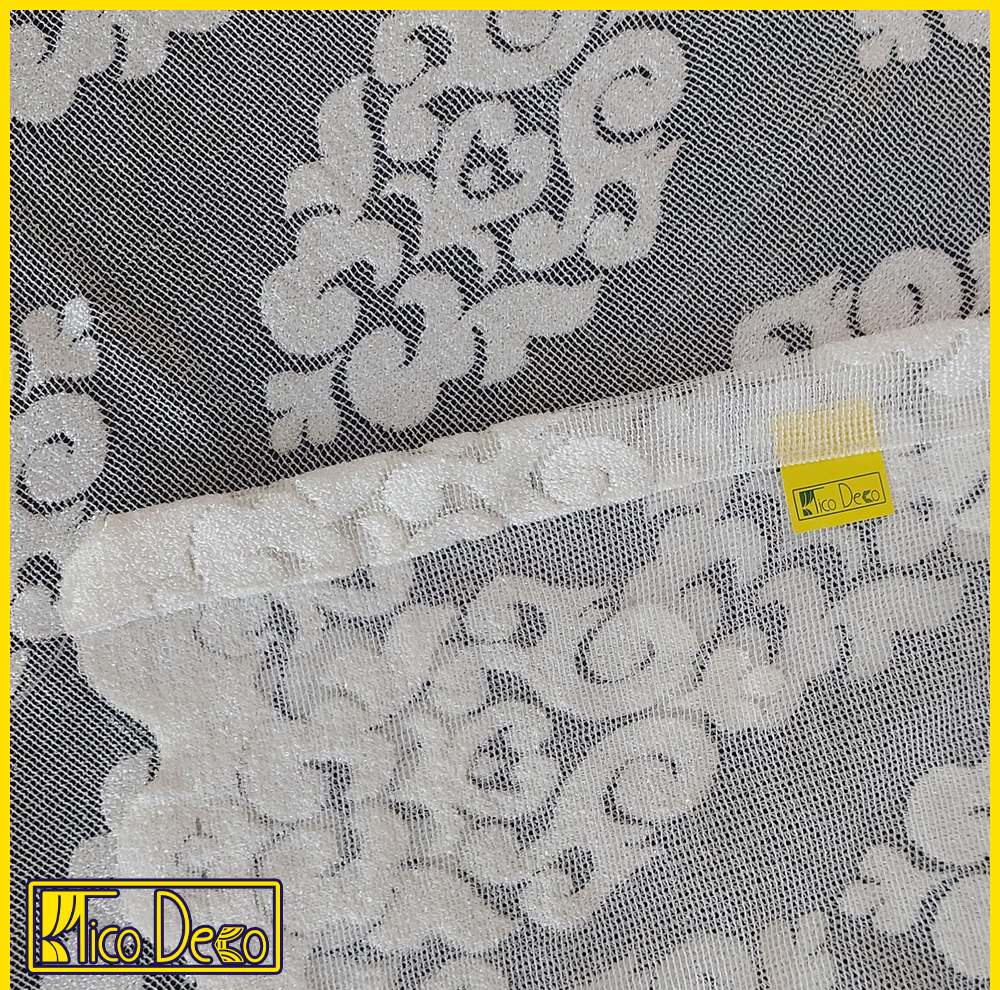 پرده پانچ تیکو دکو مدل تور راشل کادکا طرح ورسای دالبوردار  سایز 280 × 300 سانتی‌متر