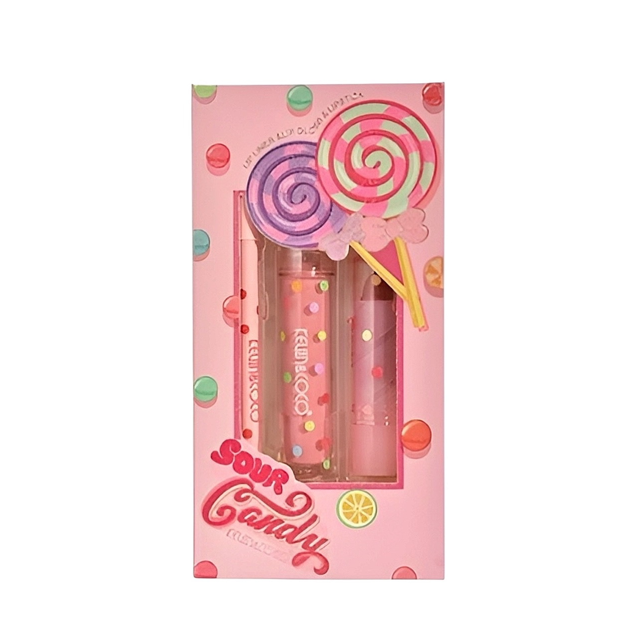 مجموعه آرایش لب کوین اند کوکو مدل candy شماره 01 مجموعه ۳ عددی