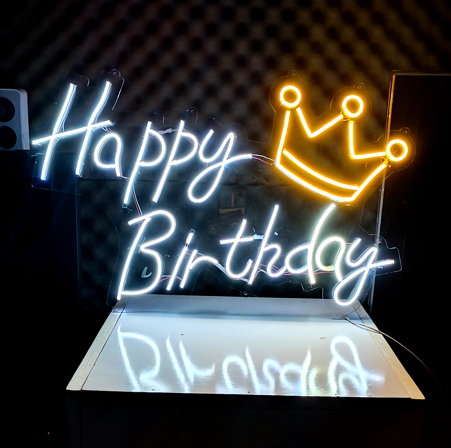 چراغ نئونی طرح Happy Birthday کد HBD60X40