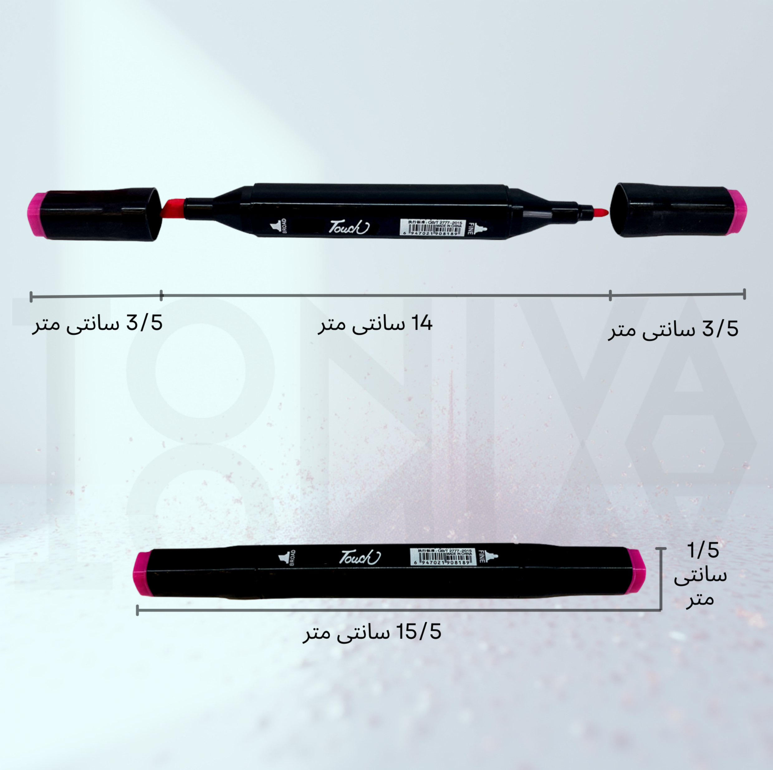 ماژیک راندو تونیوا مدل Touch 36 به همراه محلول احیای ماژیک مجموعه ۳۶ عددی