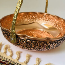 میوه خوری مسی مدل لب چین دسته دار کد ZH319.5