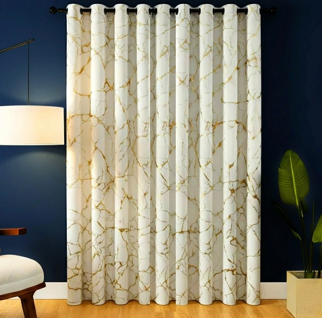پرده پانچ تیکو دکو مدل مخمل هازان طلاکوب سوپر گلد سایز 280 × 300 سانتی‌متر
