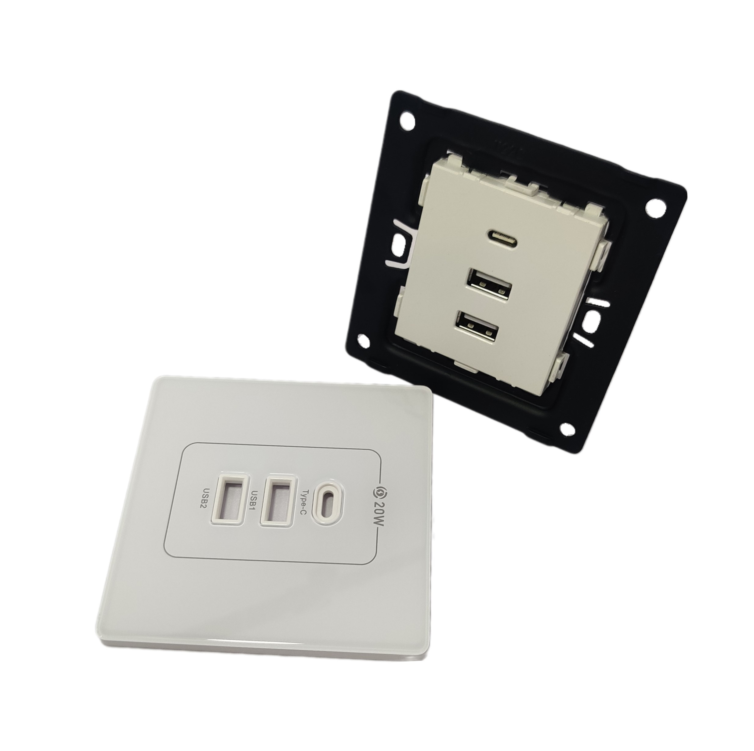 پریز مدل توکار USB-TYPE-C  قاب دار