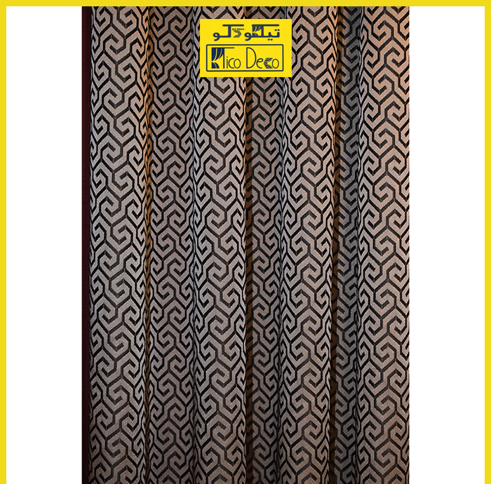 پرده پانچ تیکو دکو مدل ساتن ژاکارت طرحدار ابریشم بافت دار سایز 280x300 سانتیمتر