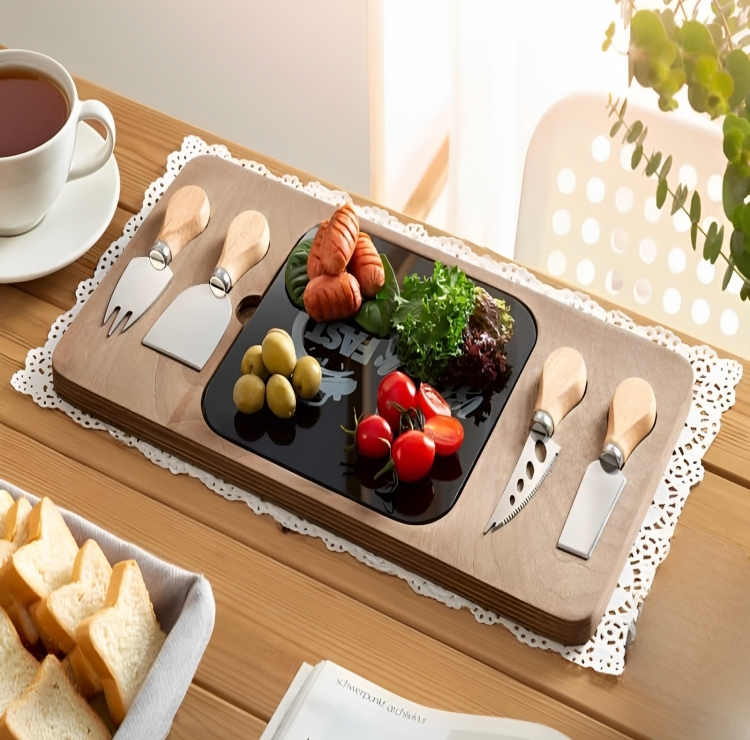 تخته سرو صبحانه رایکا کد 02 به همراه کارد صبحانه خوری