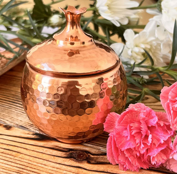 قندان مسی مدل انار یاقوت کد ZH350.1