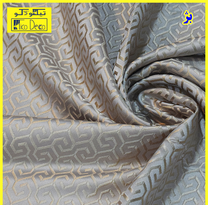پرده پانچ تیکو دکو مدل ساتن ژاکارت طرحدار ابریشم بافت دار سایز 280x300 سانتیمتر