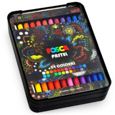مداد شمعی 24 رنگ یونی بال مدل posca pastel
