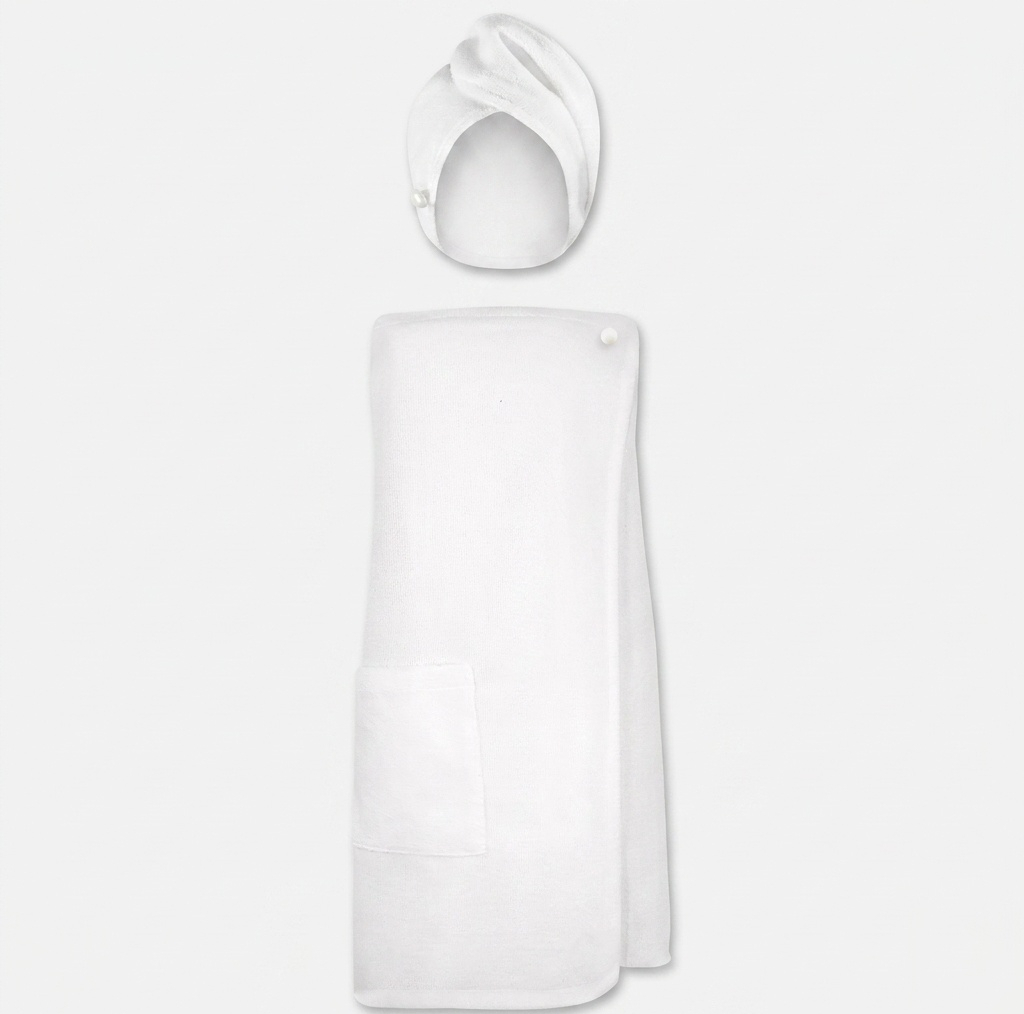 حوله استخری مدل دکلته کد 221    سایز 136×80 سانتی‌متر به همراه حوله کلاهی