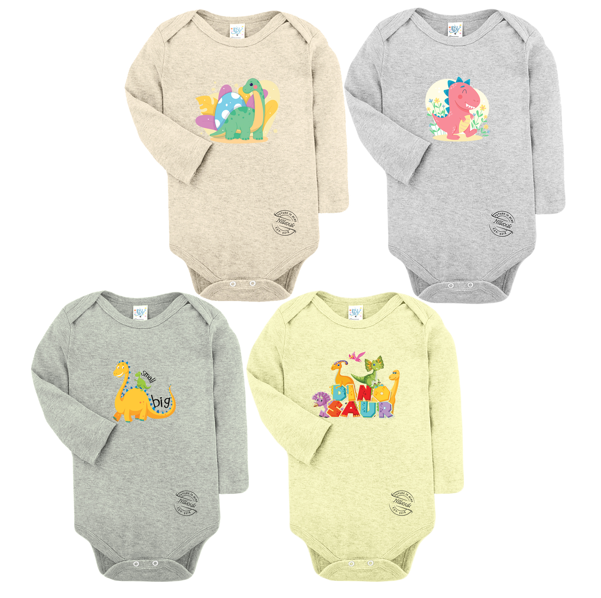 بادی نوزادی نیل کوک مدل Winter Dino مجموعه 4 عددی