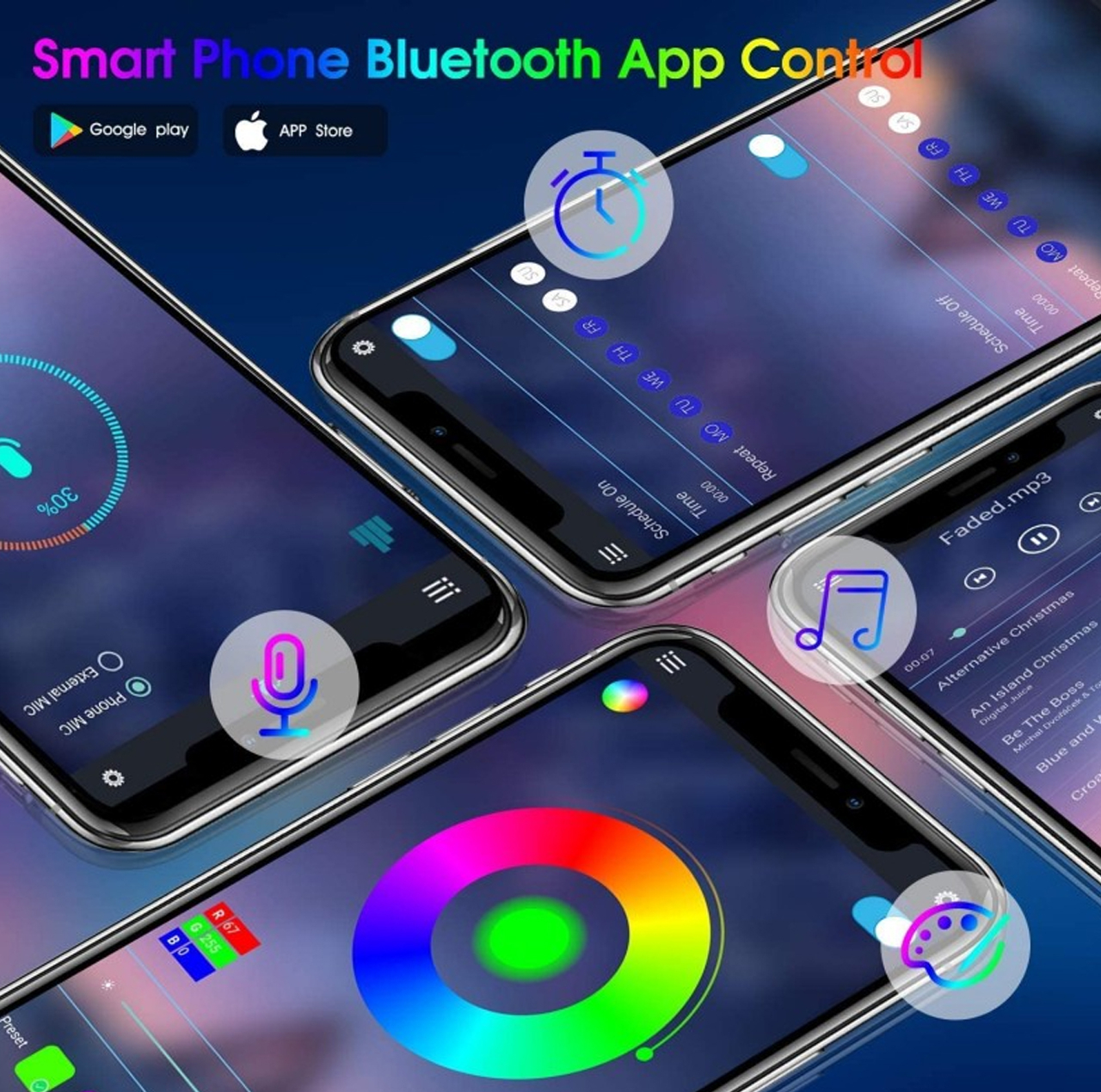 ریسه ال ای لومیز مدل SmartStrip-44key-40m bluetooth به همراه ریموت