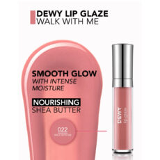 لیپ گلاس براق فلورمار مدل Dewy Glaze شماره 22 رنگ صورتی رز