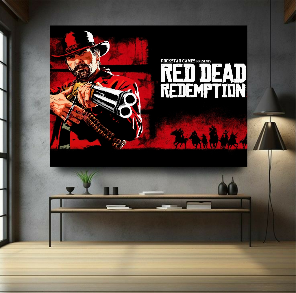 پوستر پارچه ای طرح گیم RED DEAD مدل انتقام گیرنده کد GR65