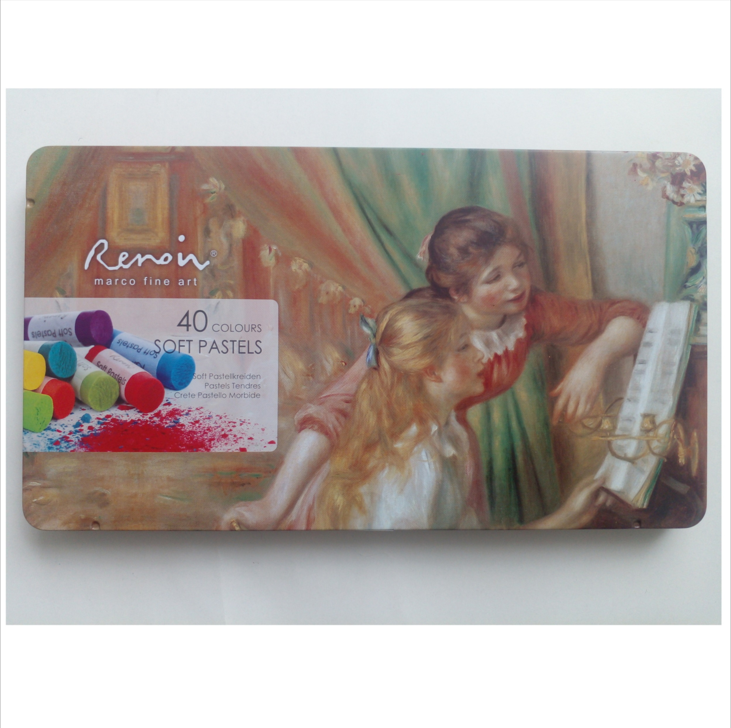 پاستل گچی 40 رنگ رینویر مدل marco fine art به همراه پاستل روغنی