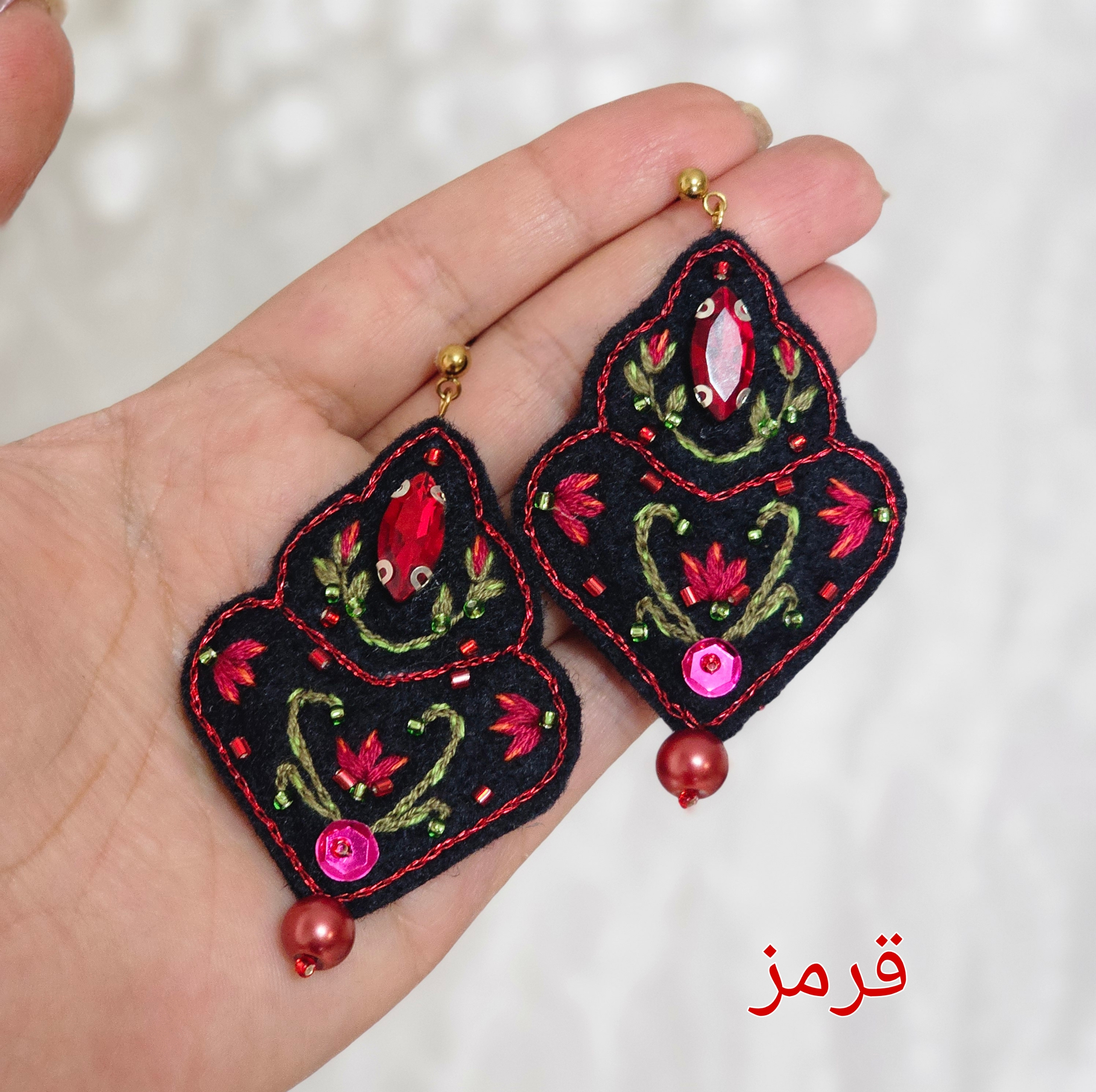 گوشواره دست دوز زنانه مدل شاهدُخت