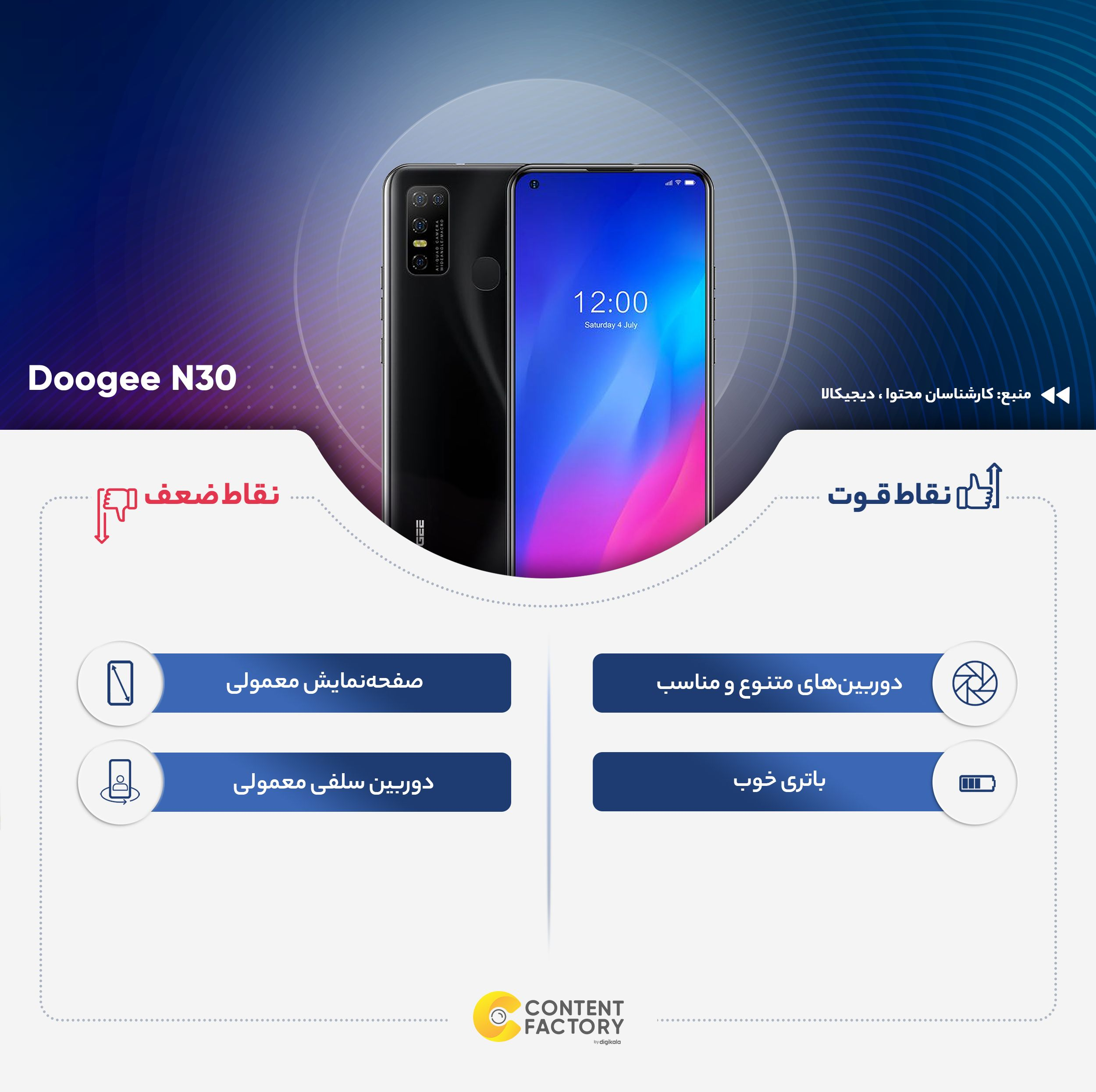 گوشی موبایل دوجی مدل N30 دو سیم کارت ظرفیت 128 گیگابایت و رم 4 گیگابایت