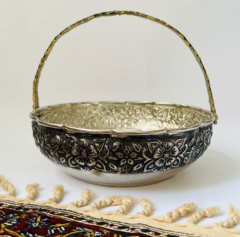 میوه خوری مسی مدل لب چین دسته دار کد ZH319.6