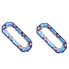 دیس کباب چینی میبدمروارید مدل شطرنجی کد KABAB بسته 2عددی