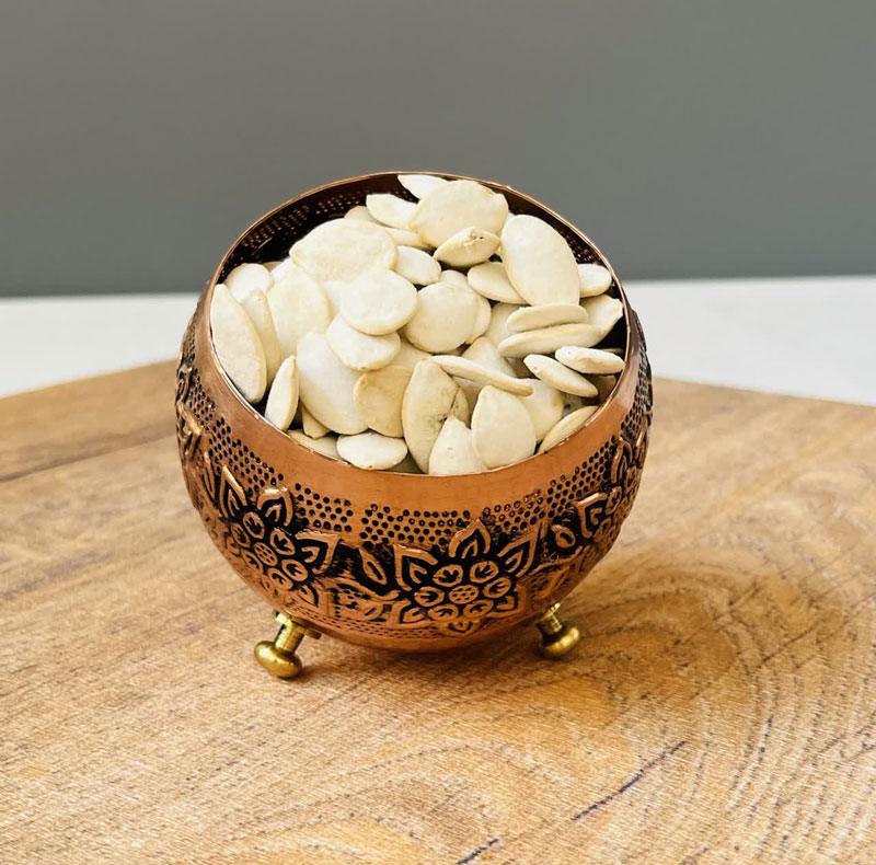 کاسه مسی مدل گوی سه پایه کد ZH245.6