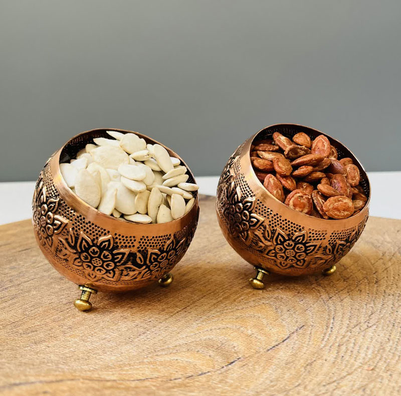 کاسه مسی مدل گوی سه پایه کد ZH245.6
