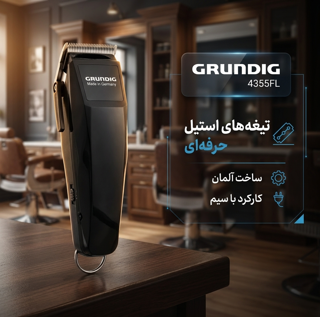 ماشین اصلاح موی صورت و بدن برقی گروندیگ مدل 4355FL