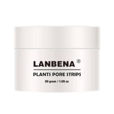 ماسک پاک کننده بینی کرمی لنبنا مدل PLANTS وزن 30 گرم بسته 60 عددی کوچک‌کننده منافذ، رفع جوش سرسیاه، ضد حساسیت و مناسب استفاده روزانه