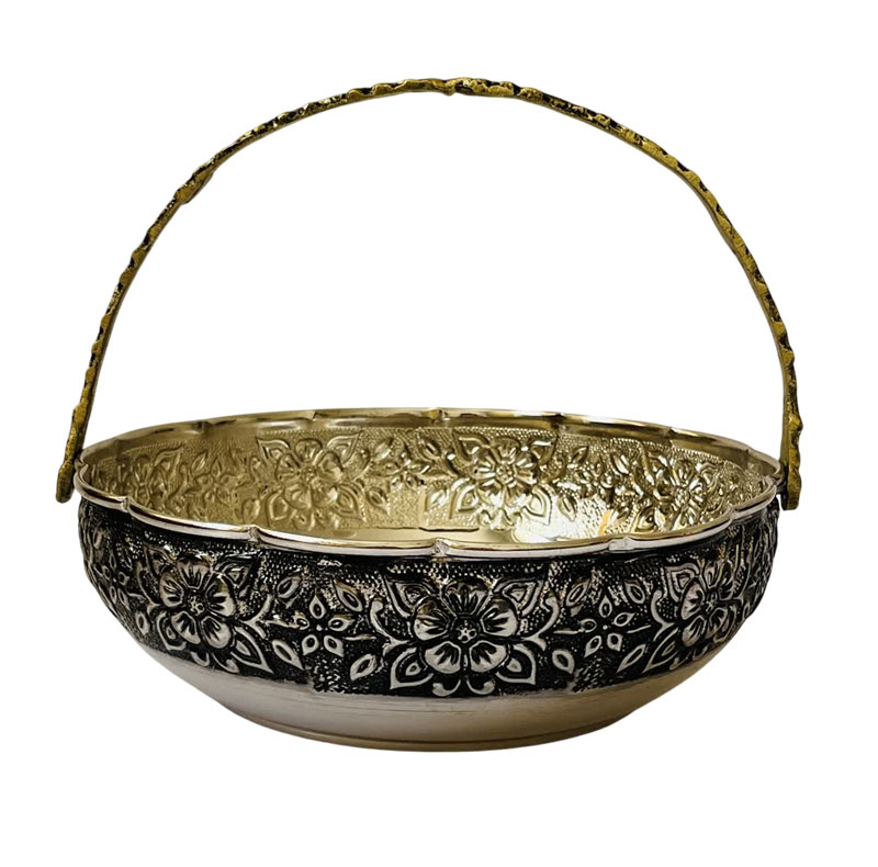میوه خوری مسی مدل لب چین دسته دار کد ZH319.6