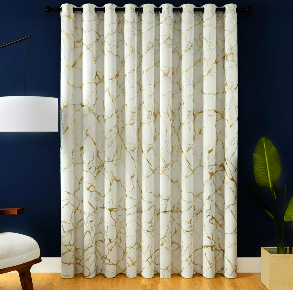 پرده پانچ تیکو دکو مدل مخمل هازان طلاکوب سوپر گلد سایز 280 × 300 سانتی‌متر