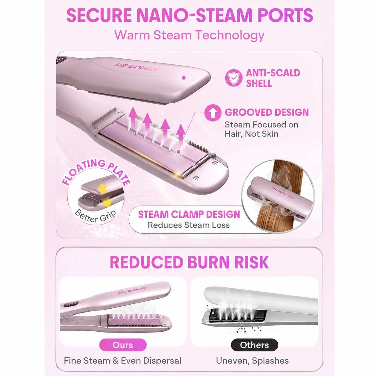 دستگاه اتو مو شیگلم مدل Sleek Chic Twist Kiss Flat Iron با تکنولوژی ضد وز، برقی