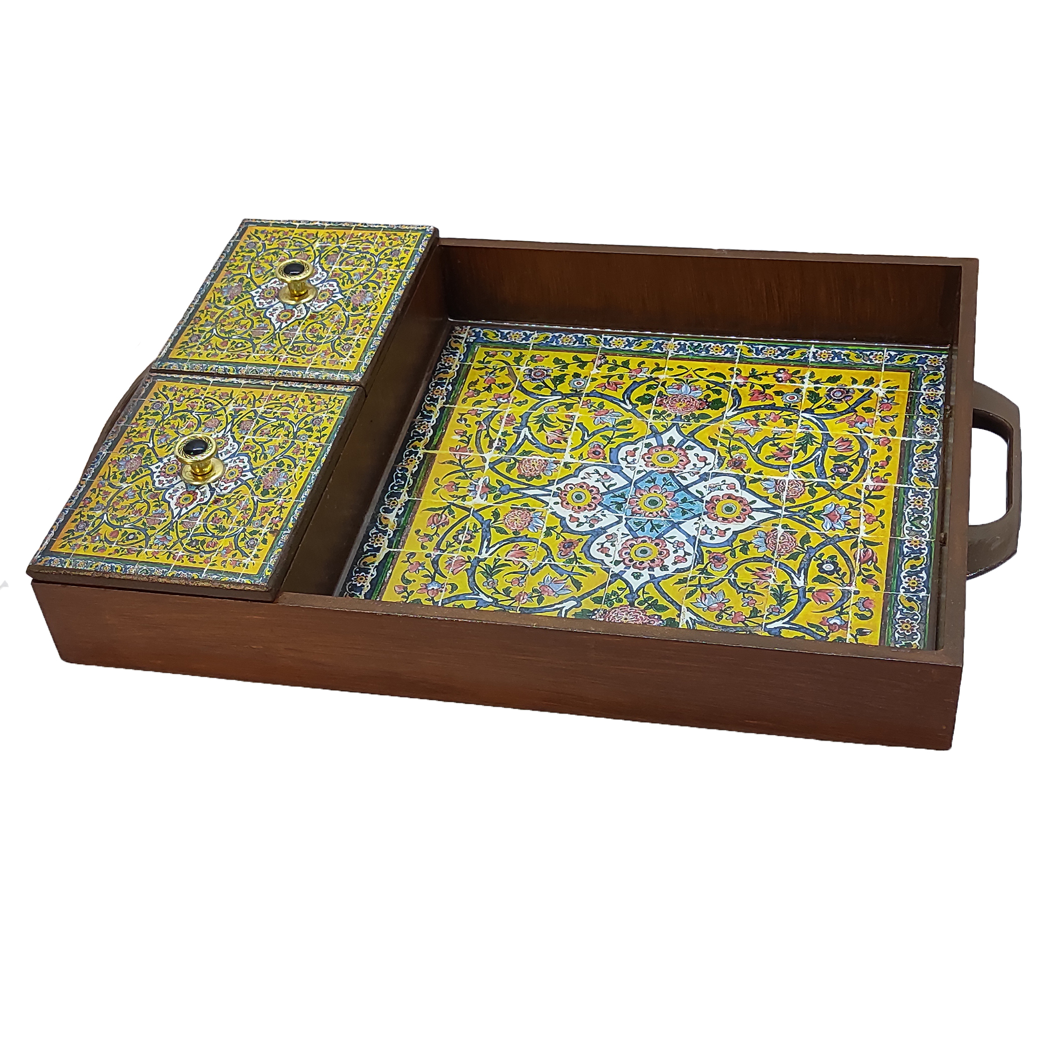 سینی چوبی رزینی مدل نوش نگار کد34