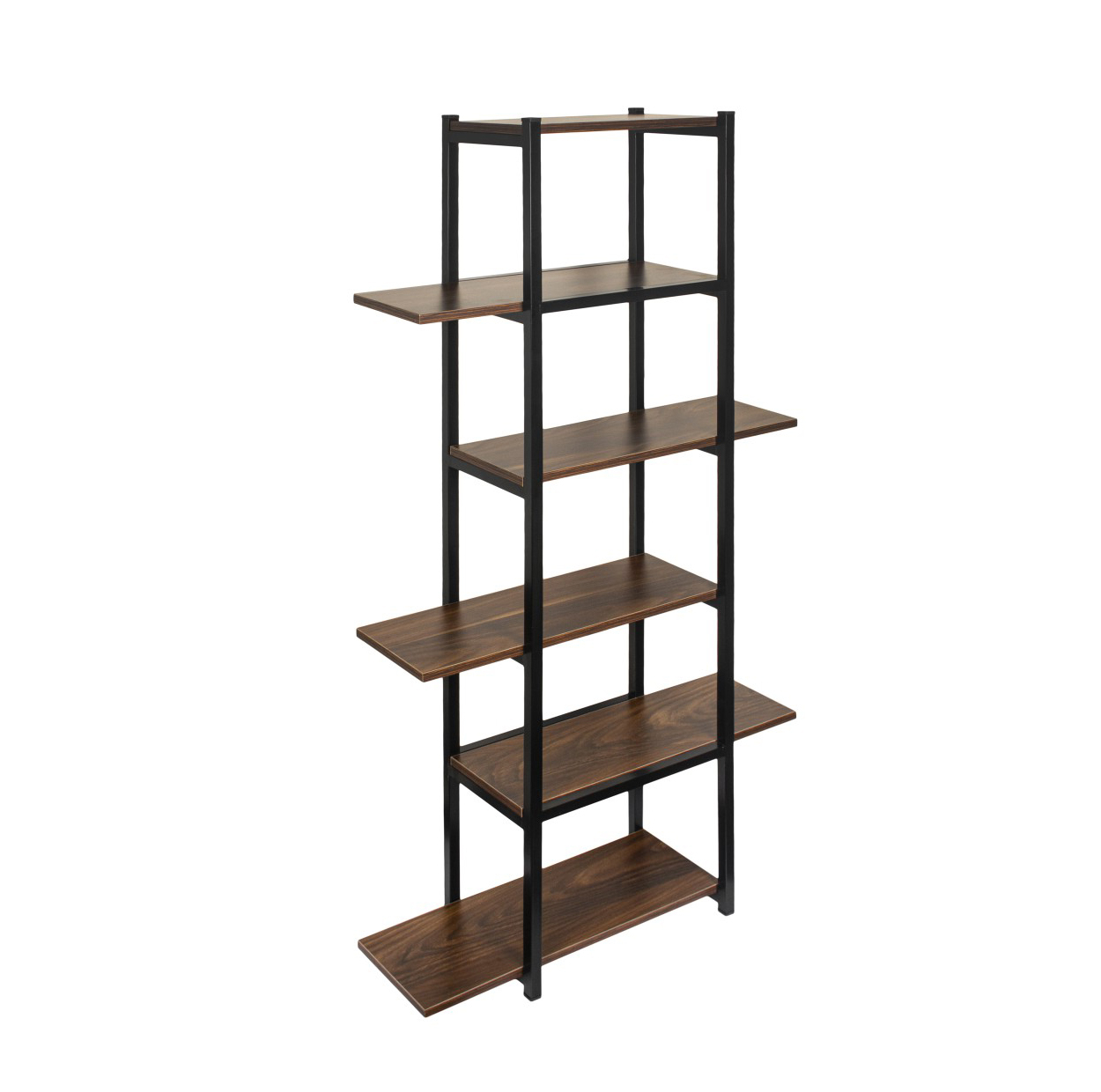 استند گلدان و قفسه کتاب فلزی 5 طبقه مدل GD-K38 با بدنه پروفیل 20×20 میلیمتر، صفحات MDF روکش PVC، پوشش کورهای الکترواستاتیک ضدخش و ضدزنگ، جوشکاری CO2، ابعاد 74×24×147 سانتیمتر، وزن 12000 گرم