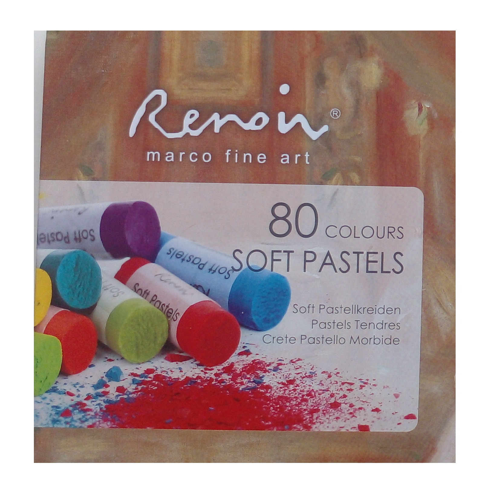پاستل گچی 80 رنگ رینویر مدل marco fine art به پاستل روغنی