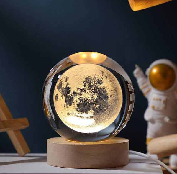 چراغ خواب مدل گوی شیشه ای طرح ماه