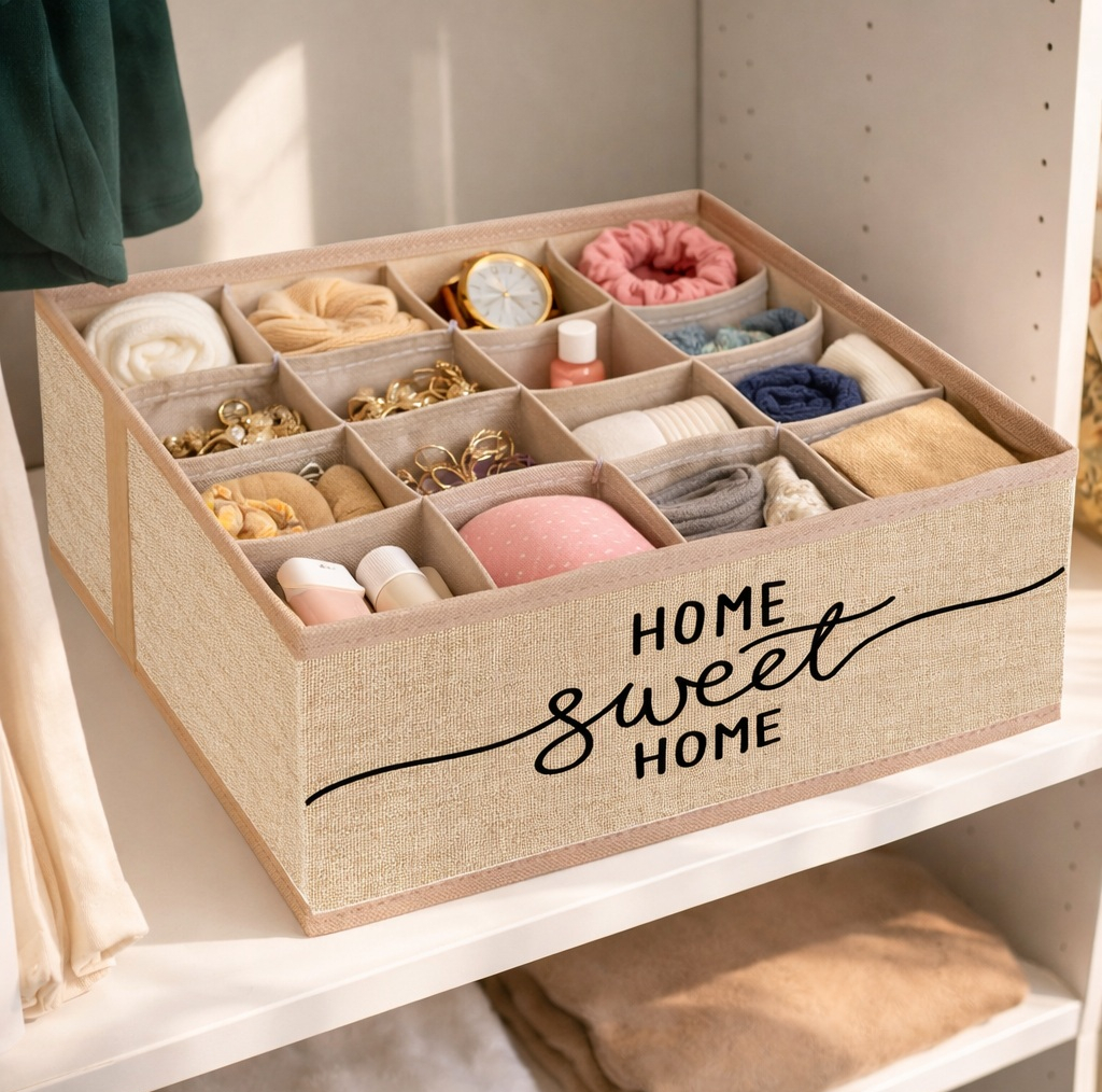 نظم دهنده مدل لباس زیر و جوراب طرح لینن HOME SWEET HOME کد ORG16