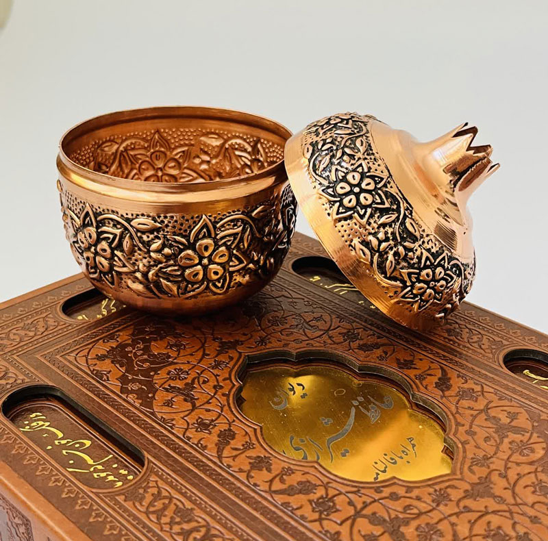 قندان مسی مدل انار کد ZH416